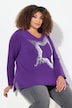 Pullover, Pailletten-Stern, V-Ausschnitt, Langarm