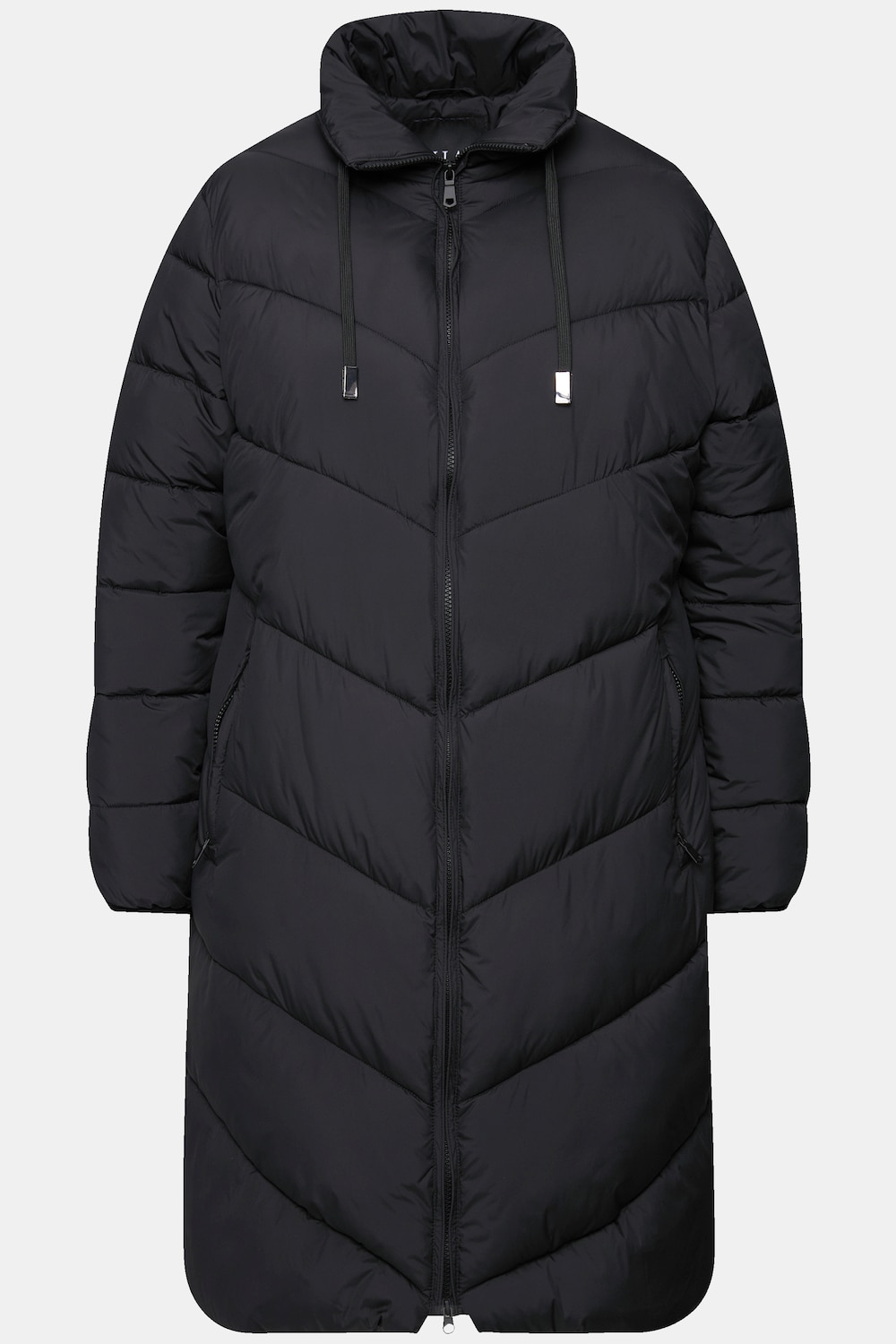 Stora storlekar HYPRAR quiltad kappa, Dam, svart, storlek: 42/44, Polyester/Syntetfibrer, Ulla Popken