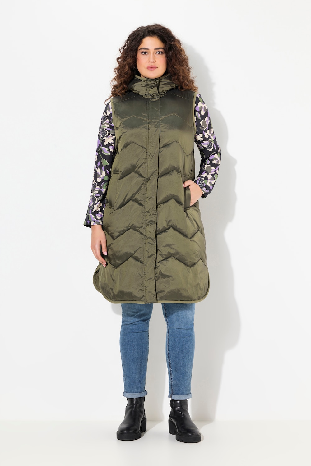 Große Größen HYPRAR Funktions-Steppweste, Damen, grün, Größe: 46/48, Polyester, Ulla Popken