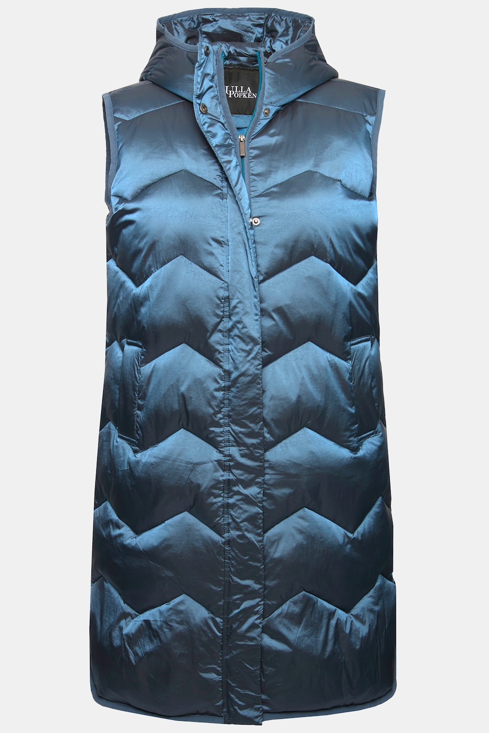 Stora storlekar HYPRAR Quiltad funktionsväst med huva, Dam, blå, storlek: 50/52, Polyester, Ulla Popken