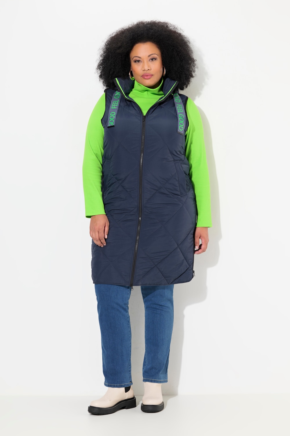 Große Größen Steppweste, Damen, blau, Größe: 46/48, Polyester/Synthetische Fasern, Ulla Popken