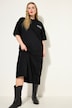 Maxi-jurk, oversized, jersey, statement op de achterkant