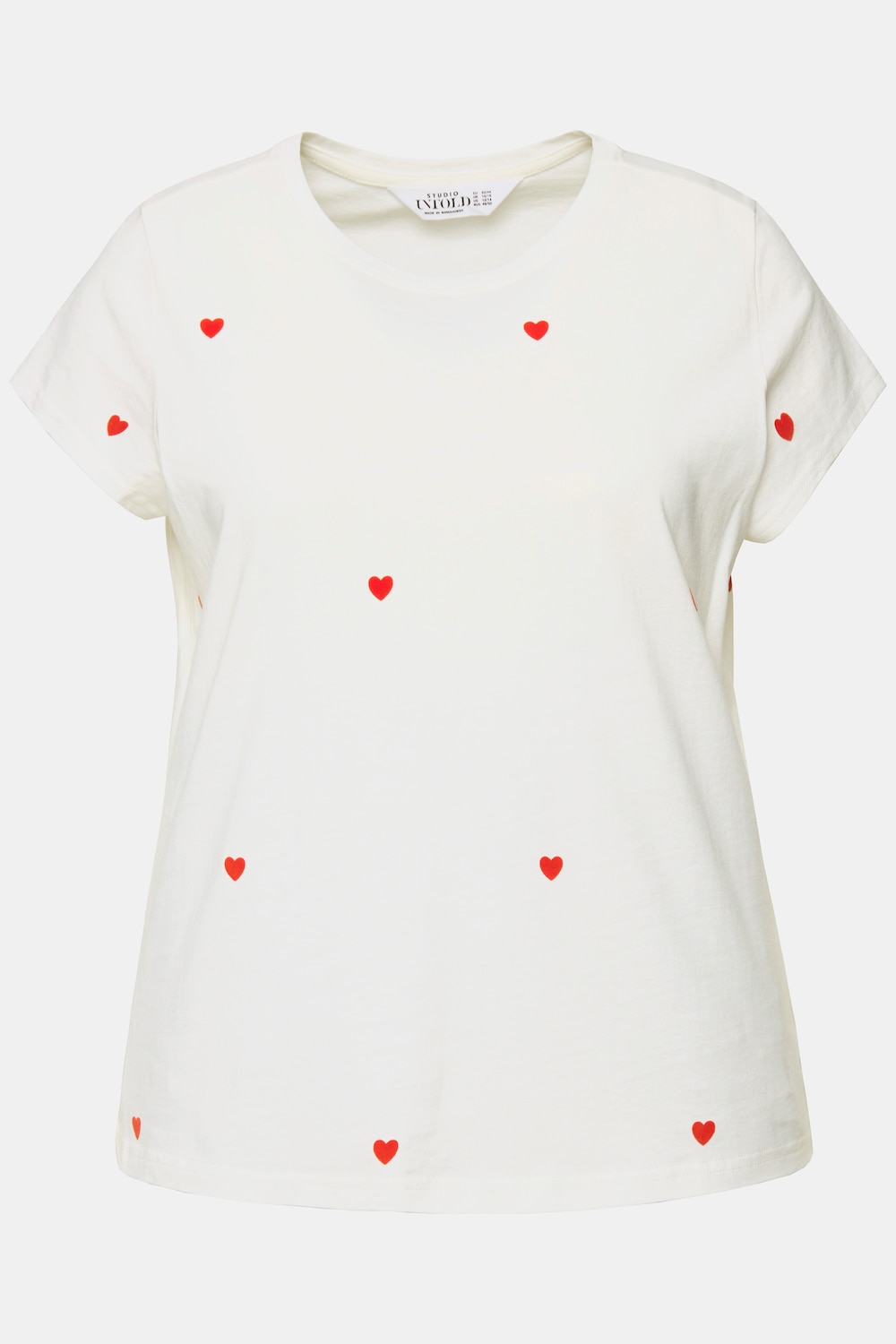 Stora storlekar T-shirt, Dam, vit, storlek: 46/48, Bomull, Studio Untold