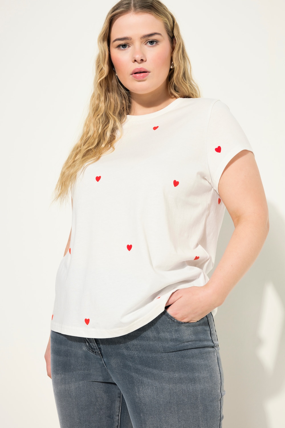 Große Größen T-Shirt, Damen, beige, Größe: 46/48, Baumwolle, Studio Untold