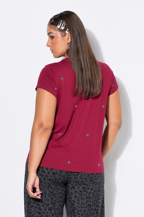 T-shirt, ronde hals, hartjes