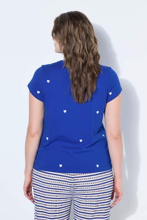 T-shirt, ronde hals, hartjes