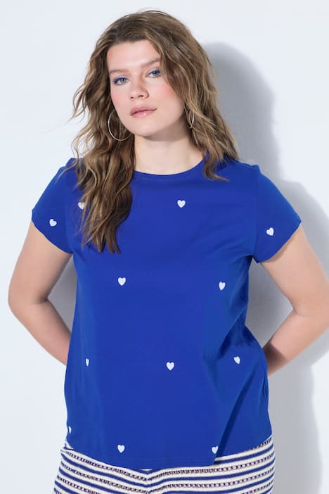 T-shirt, ronde hals, hartjes