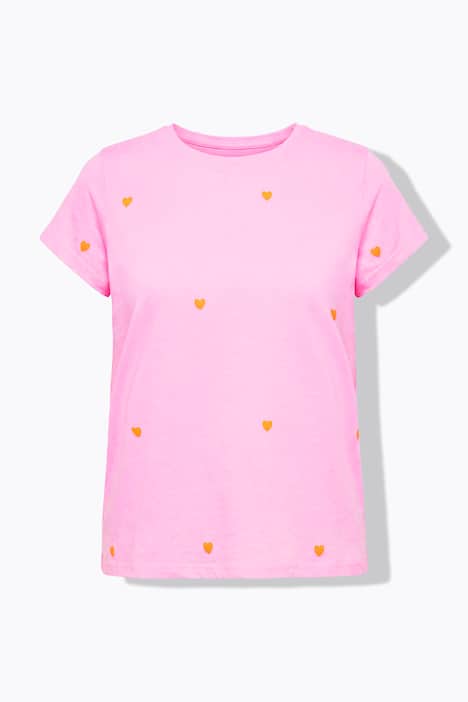 T-shirt, ronde hals, hartjes