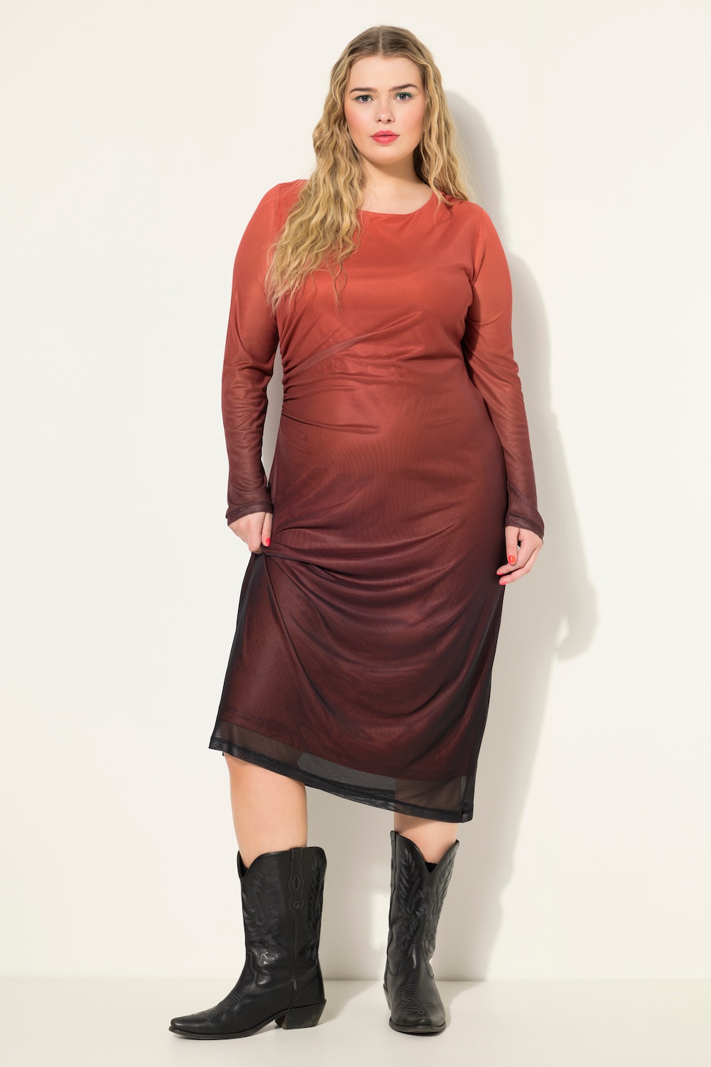 Große Größen Maxikleid, Damen, orange, Größe: 54/56, Polyester, Studio Untold