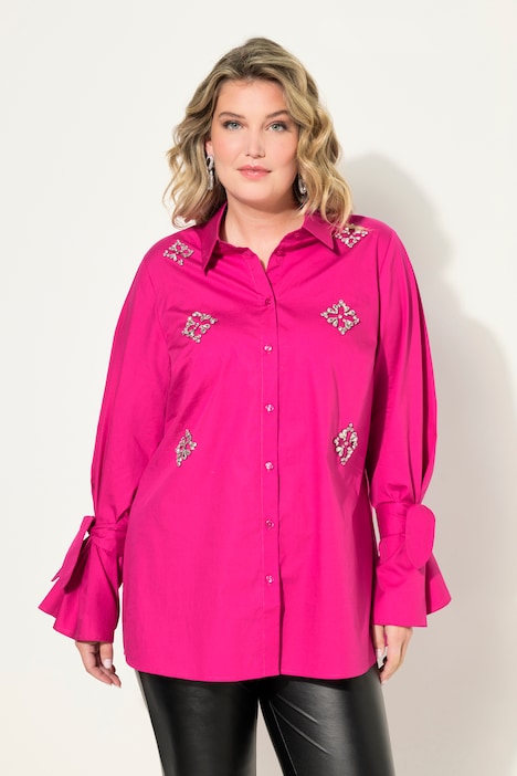 Bluse, A-Line, Ziersteinchen