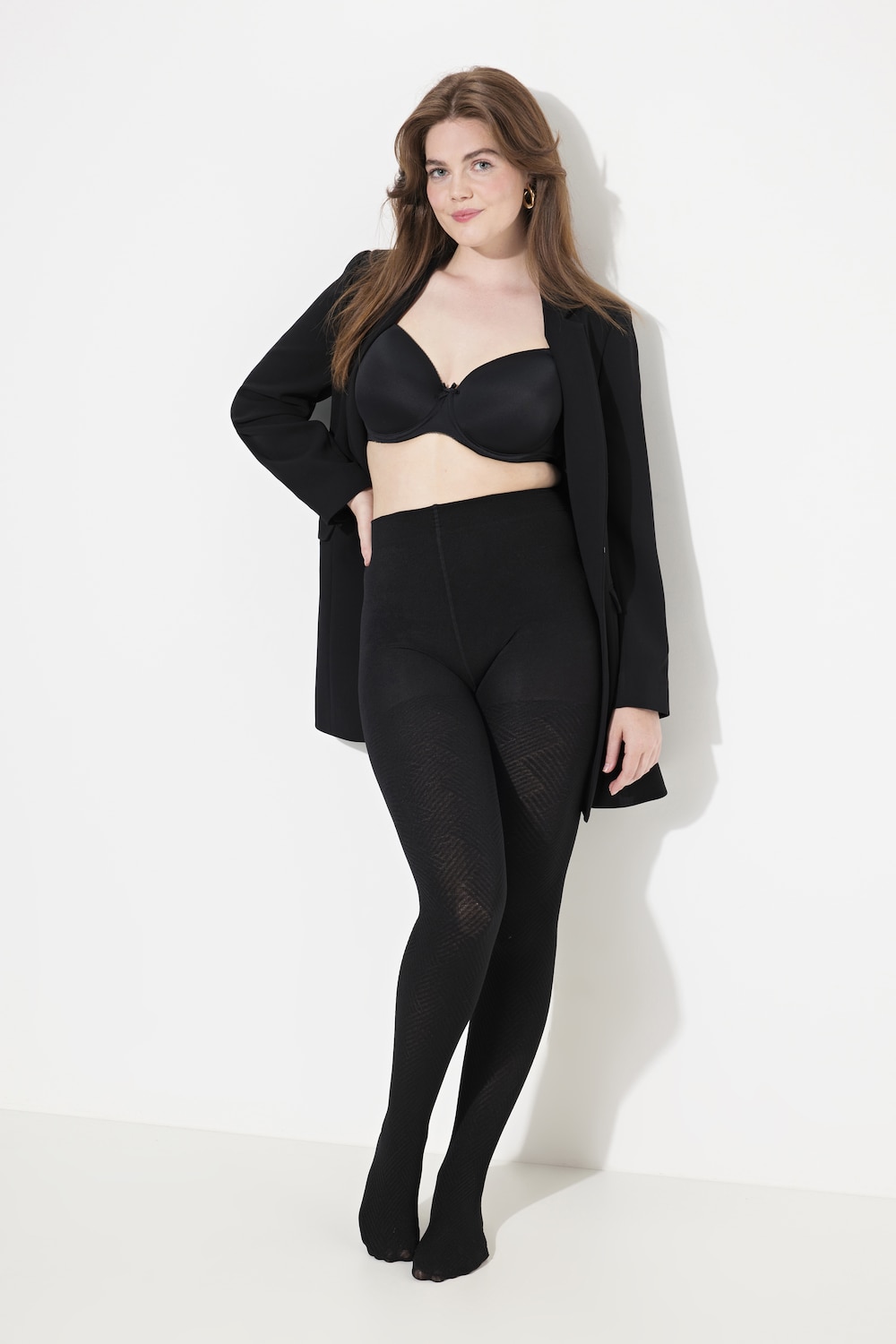 Große Größen Thermo-Strumpfhose, Damen, schwarz, Größe: 42/44, Polyester, Ulla Popken