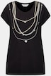 T-Shirt, A-Linie, Perlenketten-Druck, Halbarm