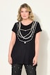 T-Shirt, A-Linie, Perlenketten-Druck, Halbarm