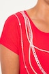 A-Line Half-Sleeve Chain Print T-Shirt