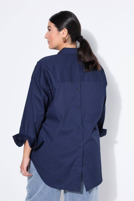 Blouse, oversized, knoopsluiting op de achterkant, lange mouwen
