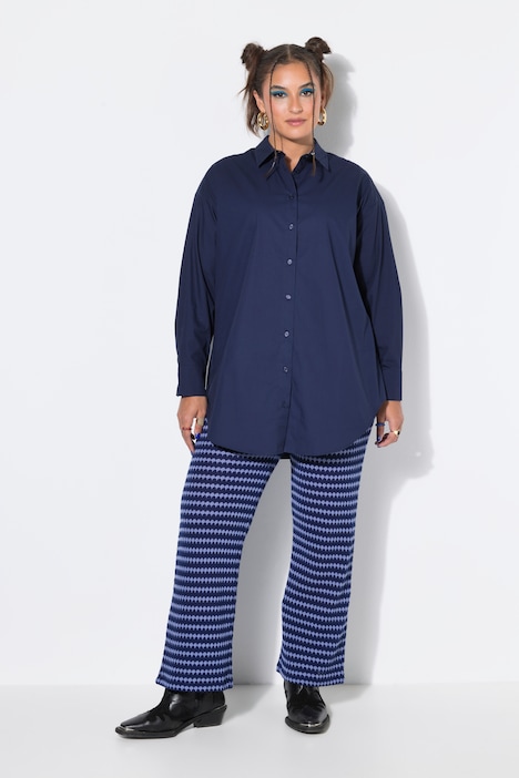 Halenka, oversize, knoflíková léga na zádech, dlouhé rukávy