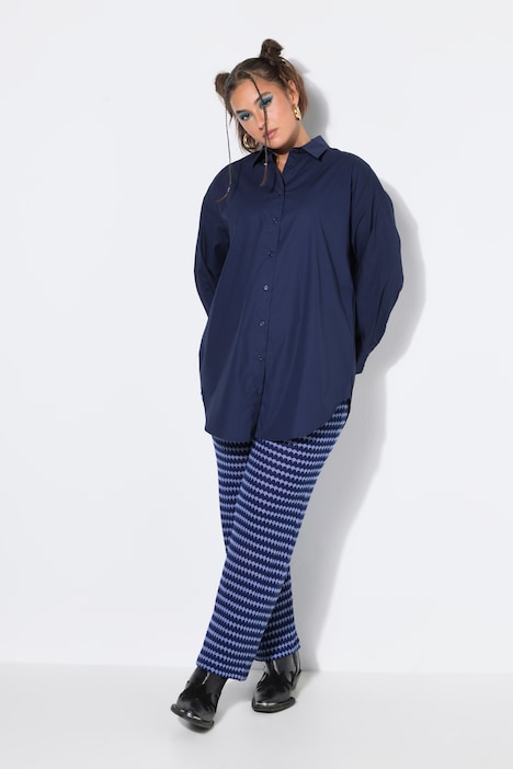 Halenka, oversize, knoflíková léga na zádech, dlouhé rukávy