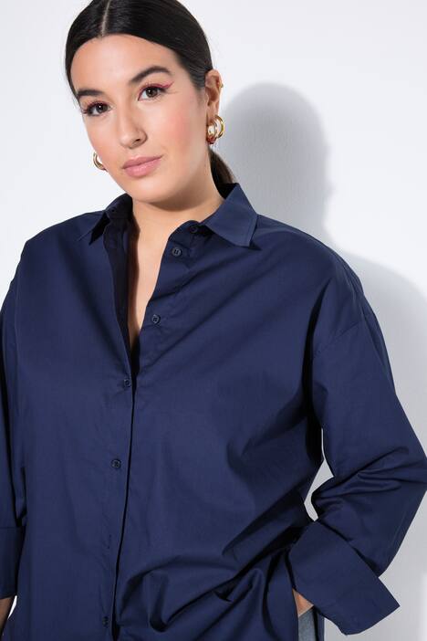 Blouse, oversized, knoopsluiting op de achterkant, lange mouwen