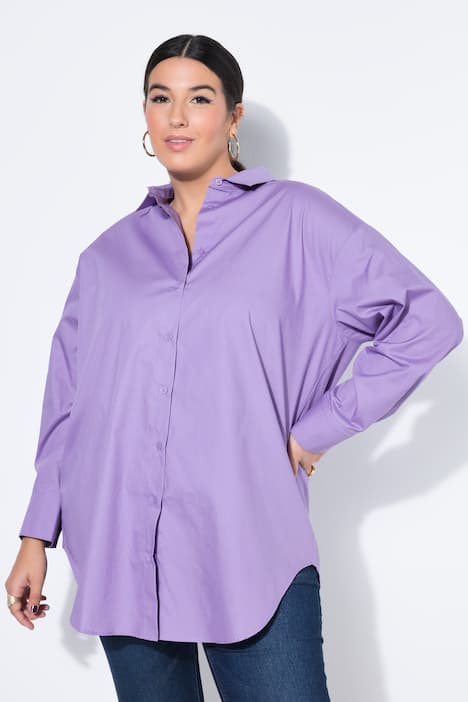 Blouse, oversized, knoopsluiting op de achterkant, lange mouwen