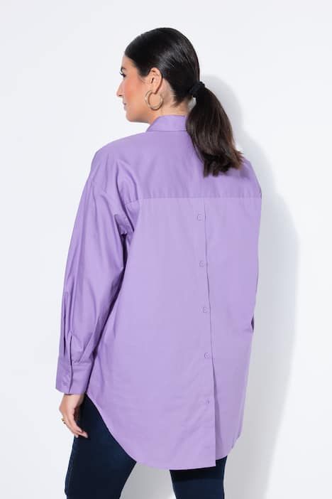 Blouse, oversized, knoopsluiting op de achterkant, lange mouwen