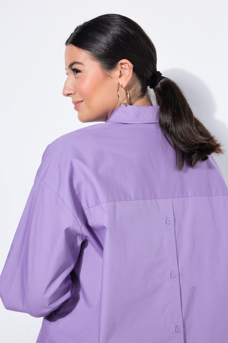 Blouse, oversized, knoopsluiting op de achterkant, lange mouwen