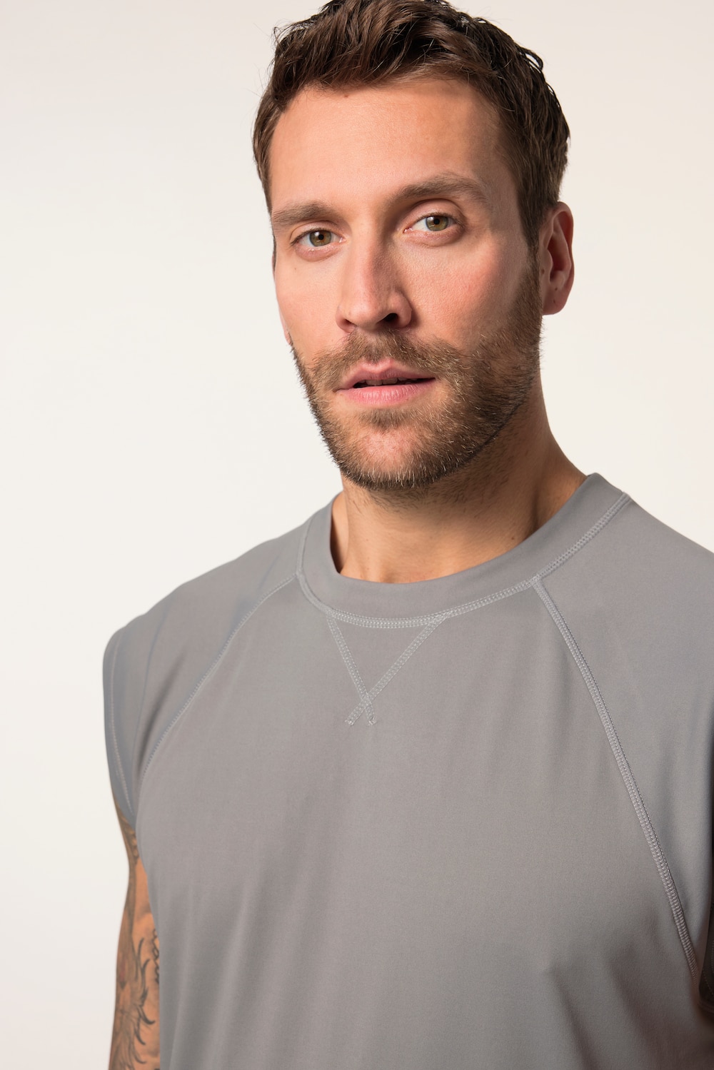 Stora storlekar Funktionstopp Fitness, Her, grå, storlek: 6XL, Polyester, JAY-PI