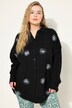 Chemisier oversize en mousseline. Broderie yeux