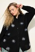 Chemisier oversize en mousseline. Broderie yeux