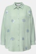 Bluse, oversized, Musselin, Augen-Stickerei