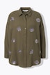 Bluse, oversized, musselin, øje-broderi