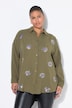 Bluse, oversized, musselin, øje-broderi