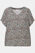 Bluseskjorte, oversized, blomstertrykk, V-hals