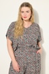 Bluseskjorte, oversized, blomstertrykk, V-hals