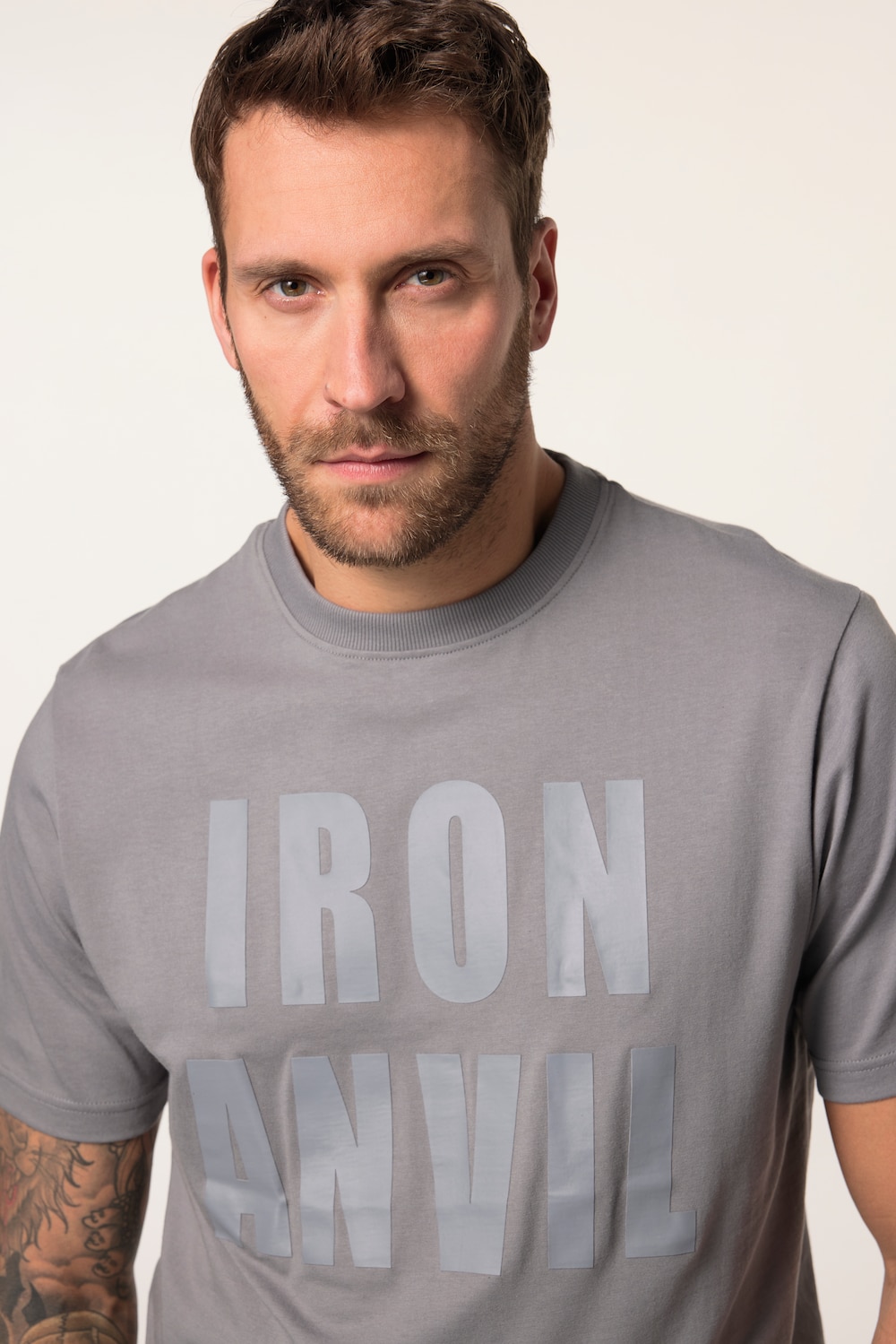 Stora storlekar T-shirt Iron Anvil, Her, grå, storlek: XXL, Bomull/Polyester, JAY-PI