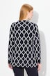 Jacquard-sweater, strikprikker, høj krave, lange ærmer