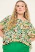 Blouse oversized à col rond et imprimé floral