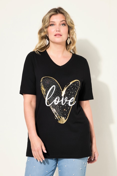 T-Shirt, A-Linie, LOVE Herz, Halbarm