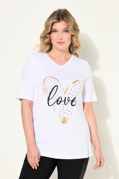 T-Shirt, A-Linie, LOVE Herz, Halbarm