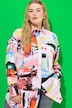 Skjortebluse, oversized, Color-print, langærmet