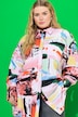 Skjortebluse, oversized, Color-print, langærmet