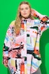 Skjortebluse, oversized, Color-print, langærmet
