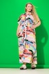 Skjortebluse-maxikjole, oversized, Color-print