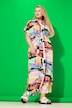 Skjortebluse-maxikjole, oversized, Color-print