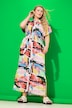 Skjortebluse-maxikjole, oversized, Color-print