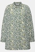 Skjortebluse, kasseform, leopard-print, lange ærmer