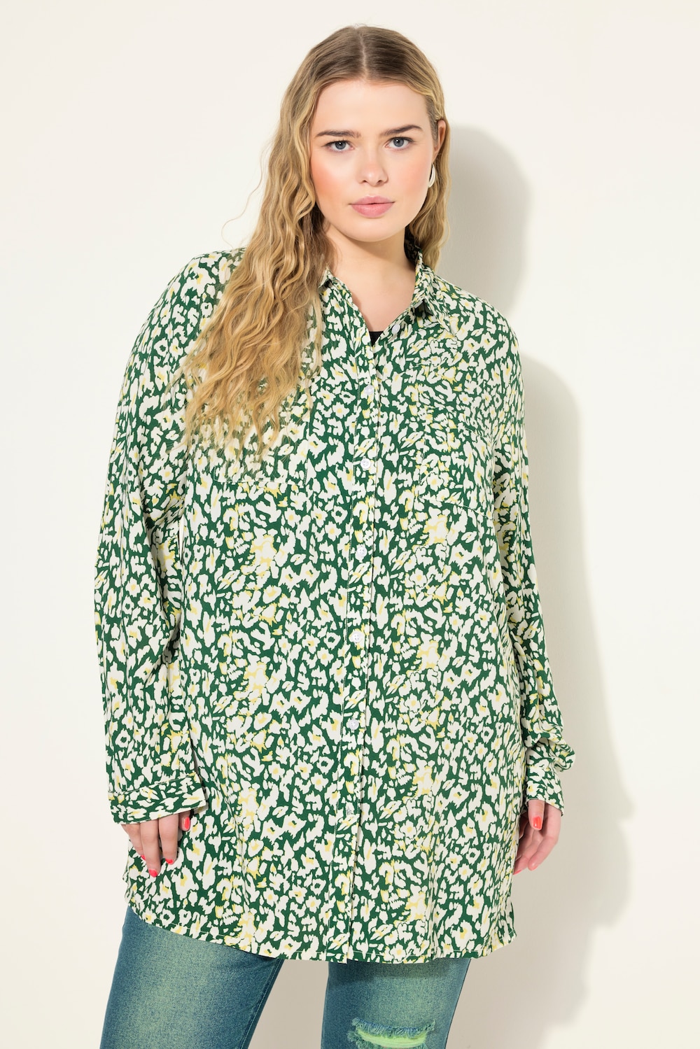 Große Größen Hemdbluse, Damen, grün, Größe: 46/48, Viskose, Studio Untold