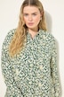 Skjortebluse, kasseform, leopard-print, lange ærmer