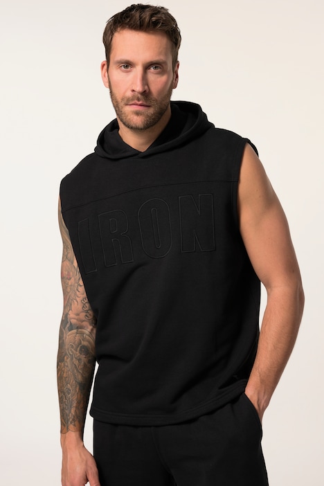 JAY-PI hoodie fitness, stomach fit, sleeveless, hood, QuickDry, up to 7 XL