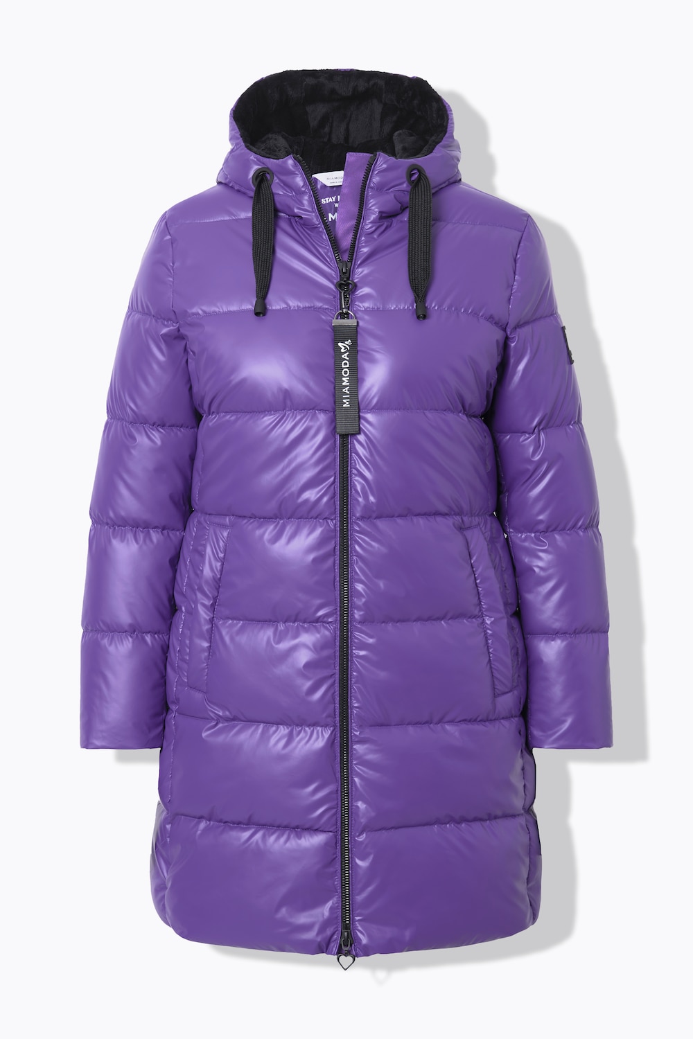 Stora storlekar Quiltad jacka, Dam, lila, storlek: 50, Polyester, Mia Moda