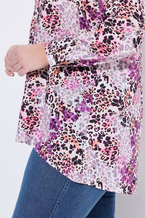 Blouse, A-lijn, strikjesprint, lange mouwen